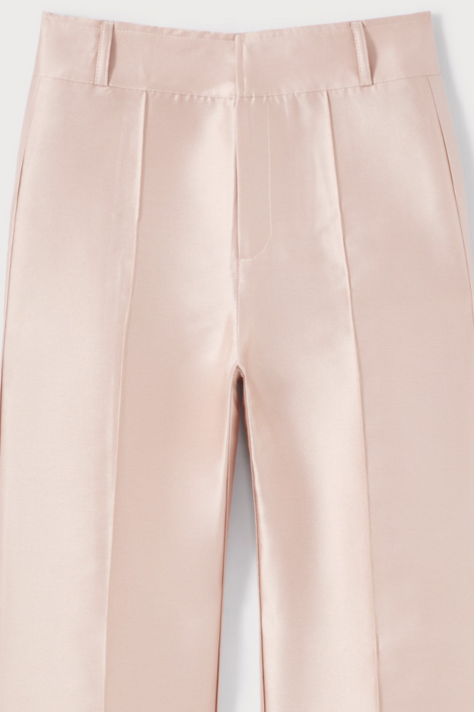 Pink nude satin flared pants – DESTREE