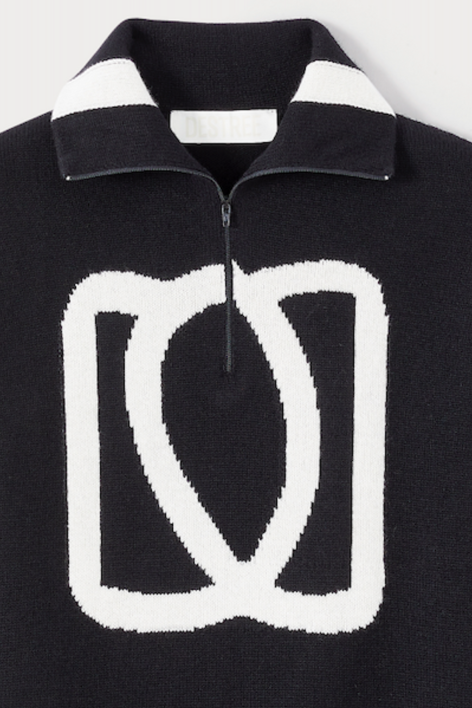 Black & beige graphic knit sweater – DESTREE