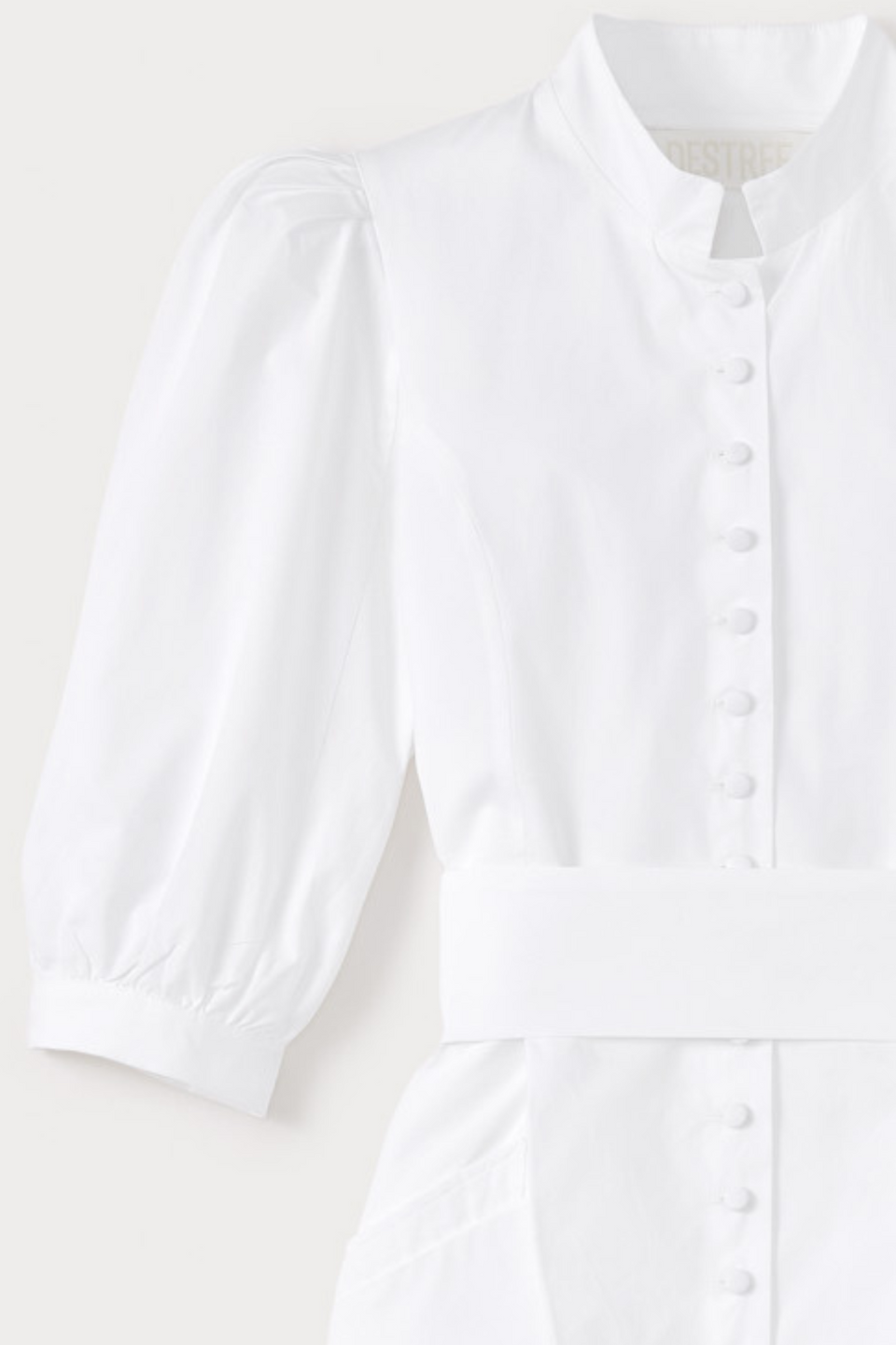 white christmas dresses White cotton puff sleeve long dress – DESTREE