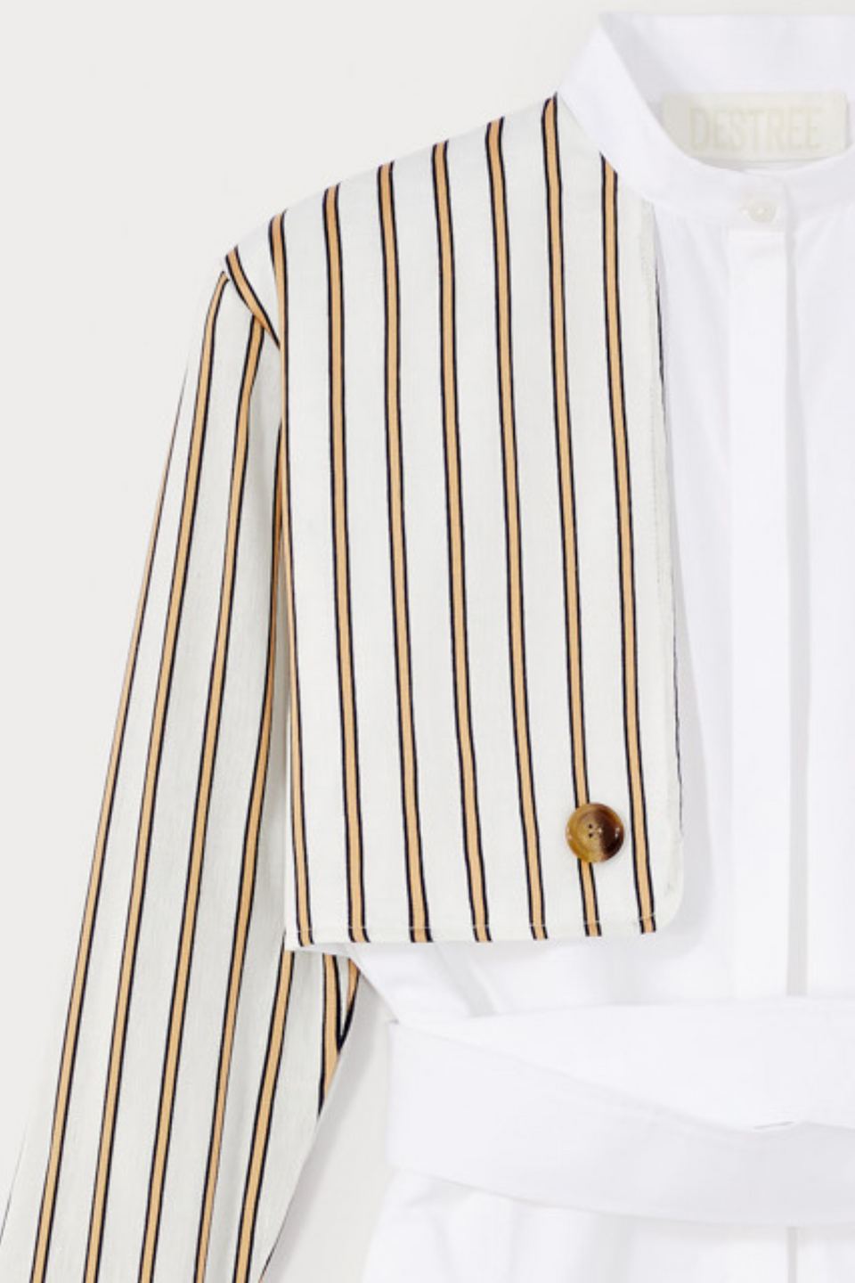 White and striped asymmetrical shirt dress DESTREE White and striped asymmetrical shirt dress DESTREE