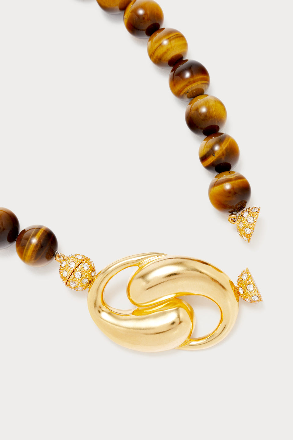 Collier En Perles De Culture Et œil De Tigre - Bijou De Qualité, Fermoir Aimanté, Occasion