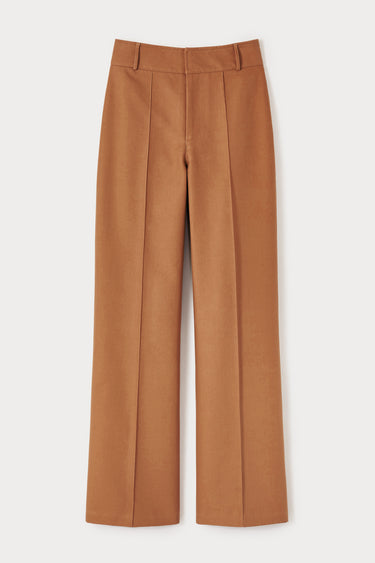 Camel cotton straight pants