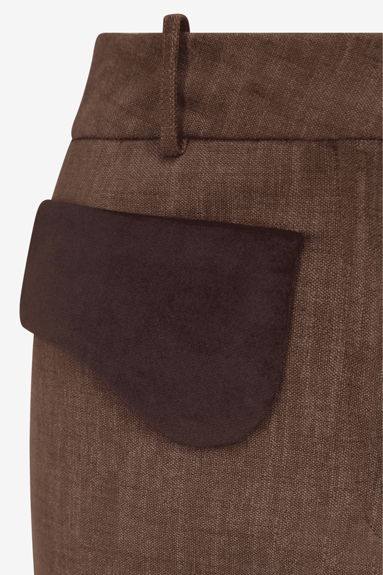 yae Lace design slacks / 36 グレー Flannel pants with lace hem - Grey – DESTREE