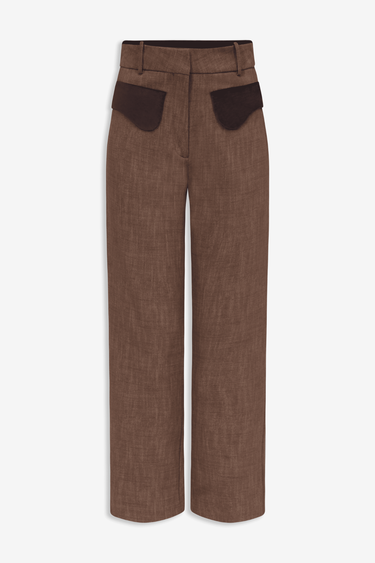 Suit Trousers - Brown with velvet details