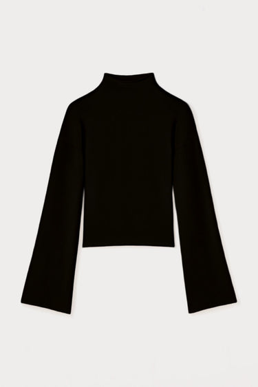 Fitted top in viscose - Black