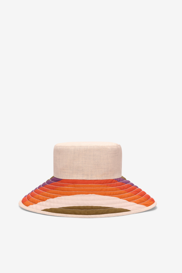 Chapeau à large bord multicolore