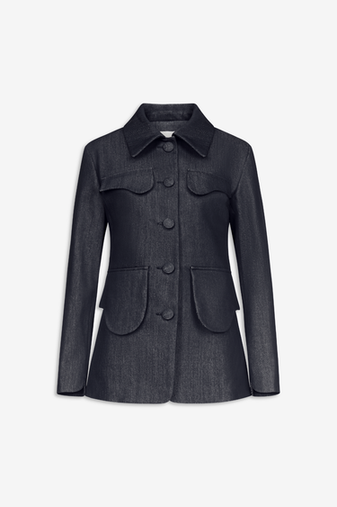 Utility Denim Jacket — Dark Blue