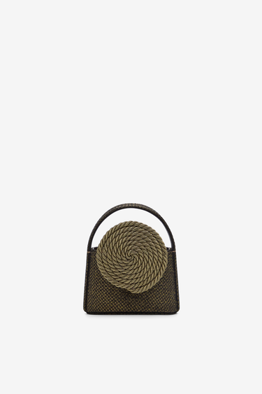 Mini Gunther bag with passementerie details - Antique gold glitter