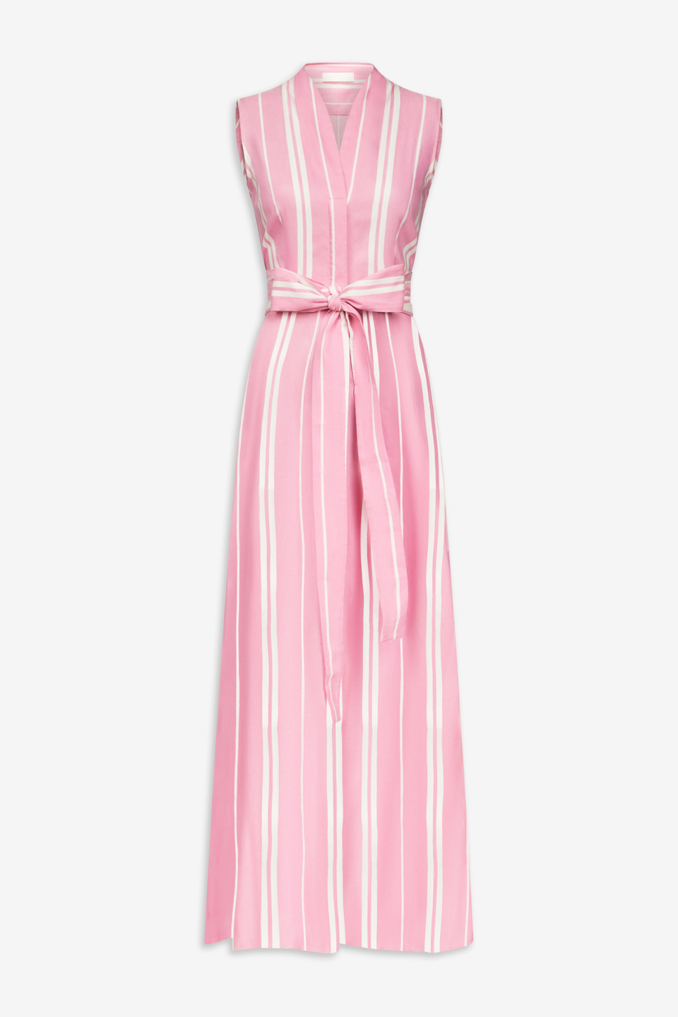 striped cotton maxi dress long with bow detail - Pink & White upload-20220922 Off the Shoulder Long together style Stitching:Purple