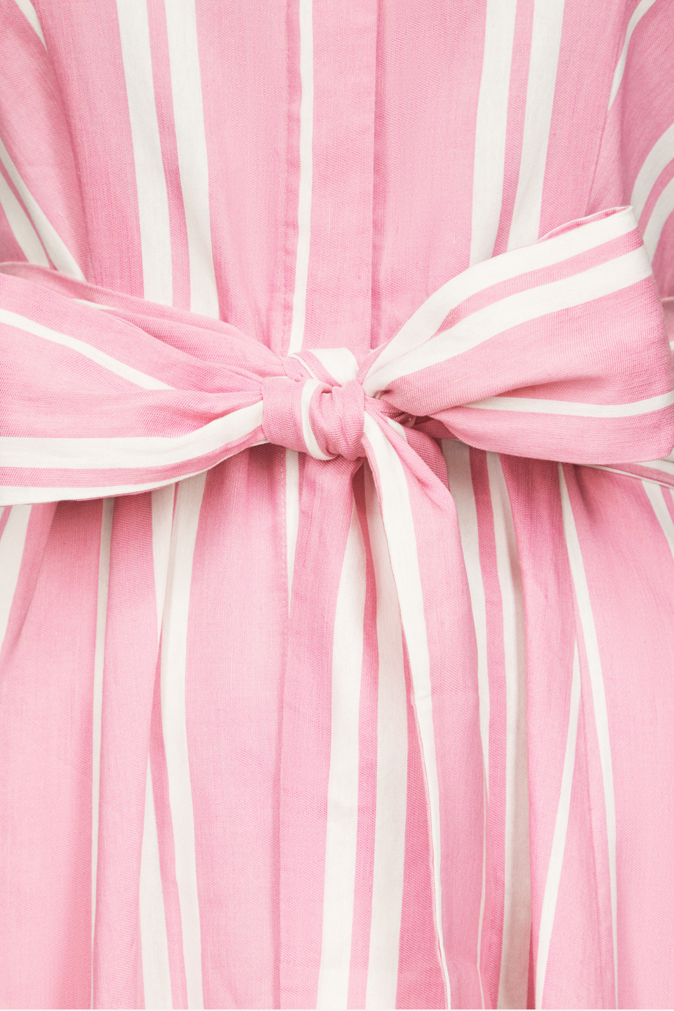 Pink striped sleeveless cotton maxi dress with tie waist detail – DESTREE