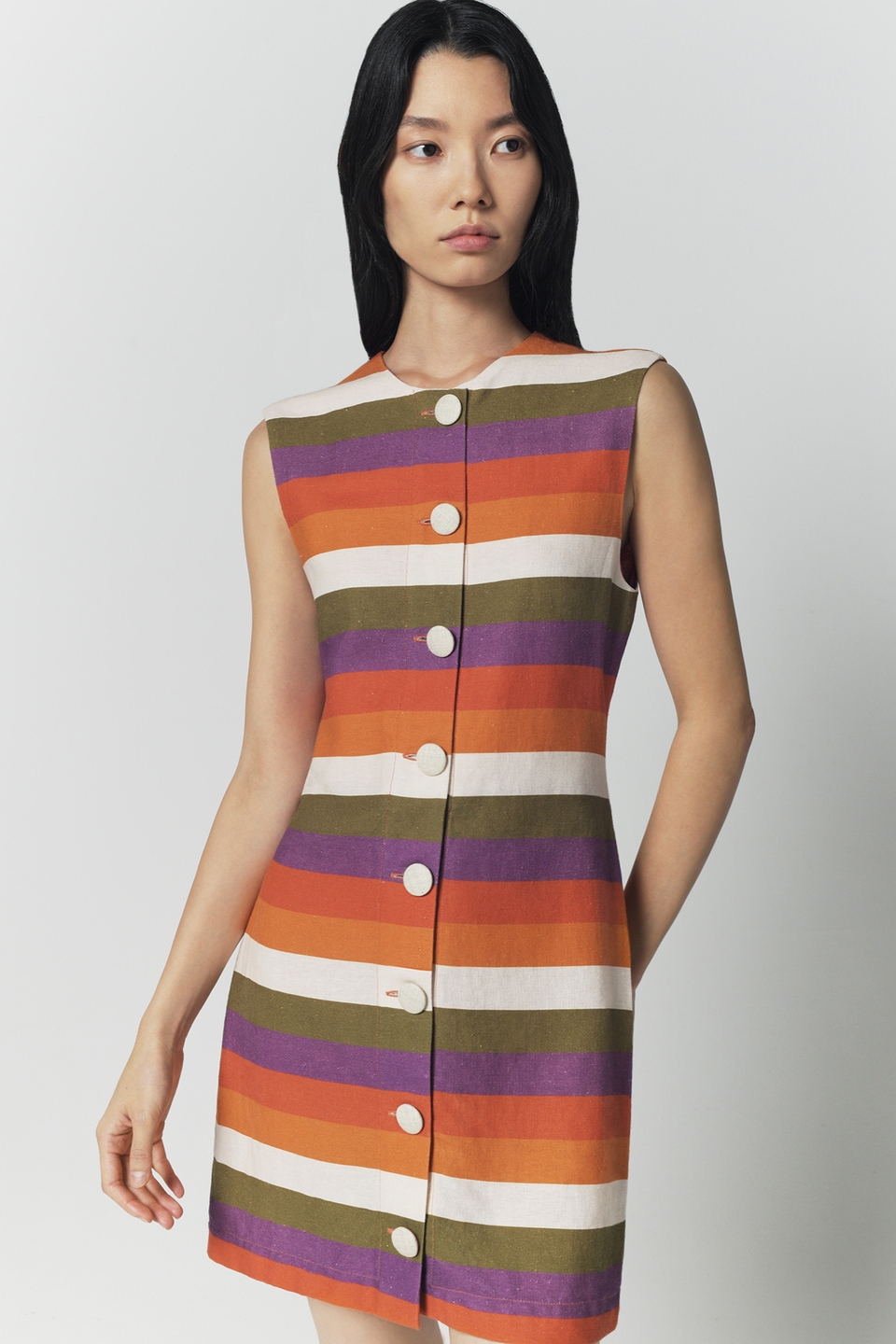 shirt sleeveless stripe dress Bcbg Women's Sleeveless Stripe Shirt Dress
