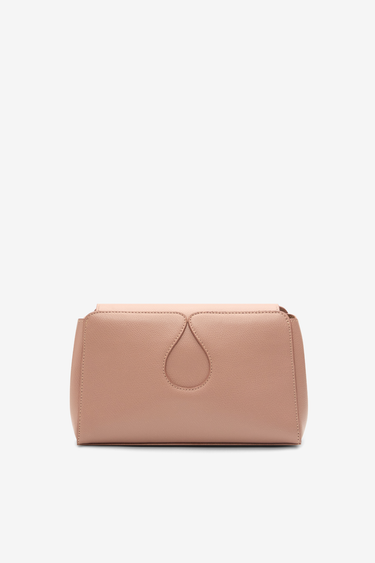 Sac bandoulière en cuir nude avec détail en forme de goutte