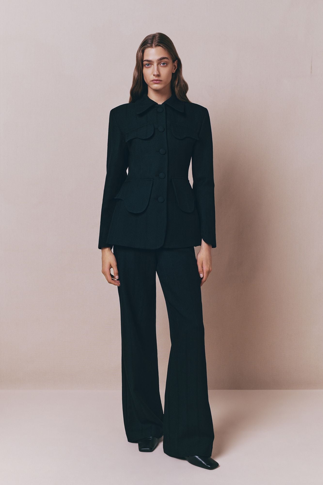 Destree Jacket Black utility button-front jacket – DESTREE