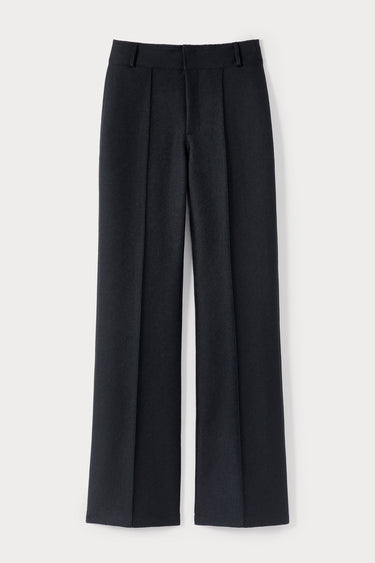 Crepe straight pants - Black