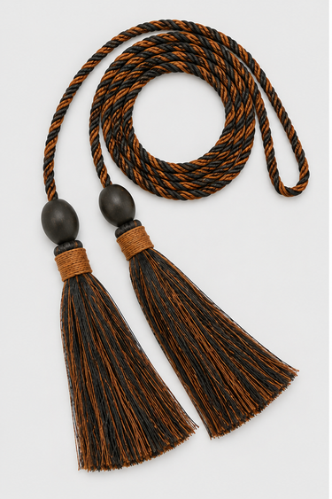 Lyna Braided Pearl Belt — Camel & Black