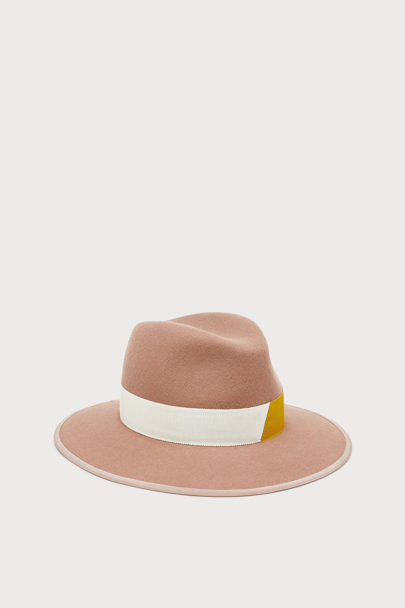 Nude Felt Fedora with Colorblock Band