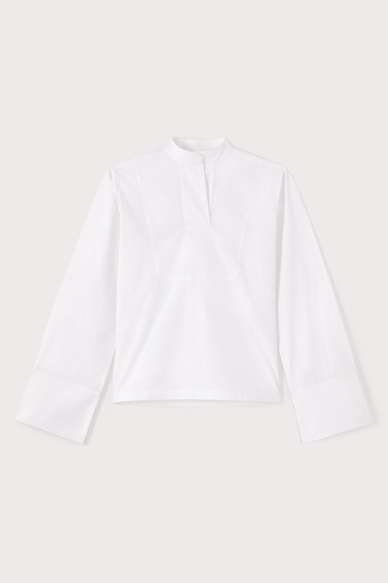 d'estrëe paris WHITE Popelin Shirt with Band Collar