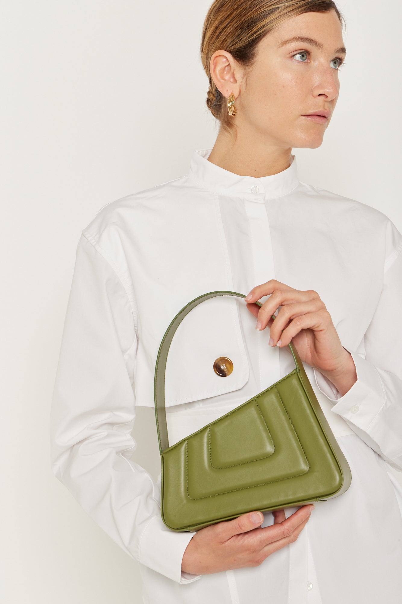 OLIVE Asymmetric Leather Quilted Mini Bag