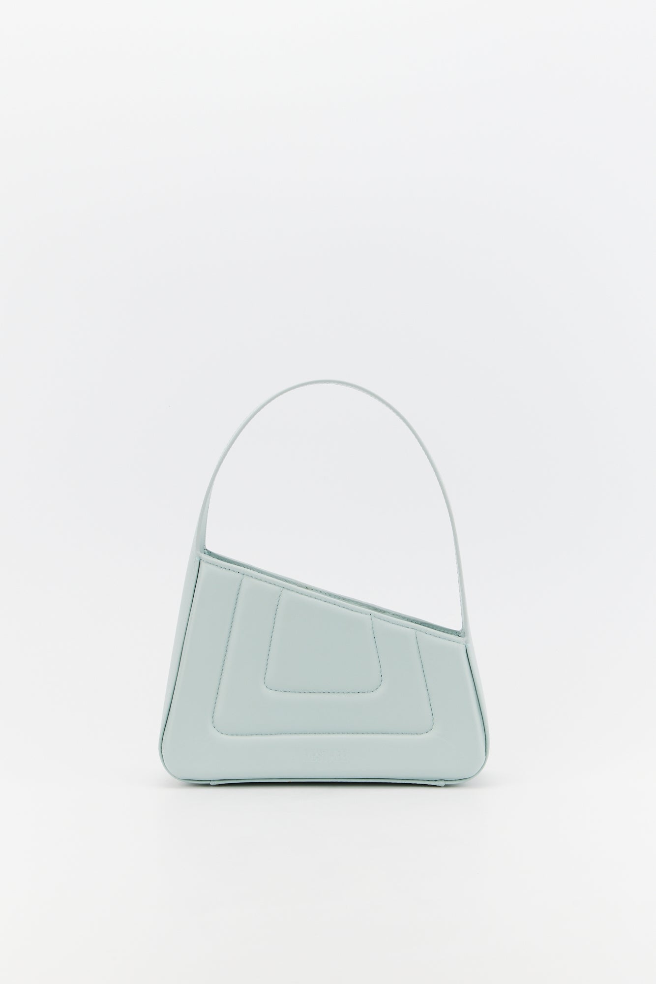 LIGHT BLUE Asymmetric Leather Quilted Mini Bag