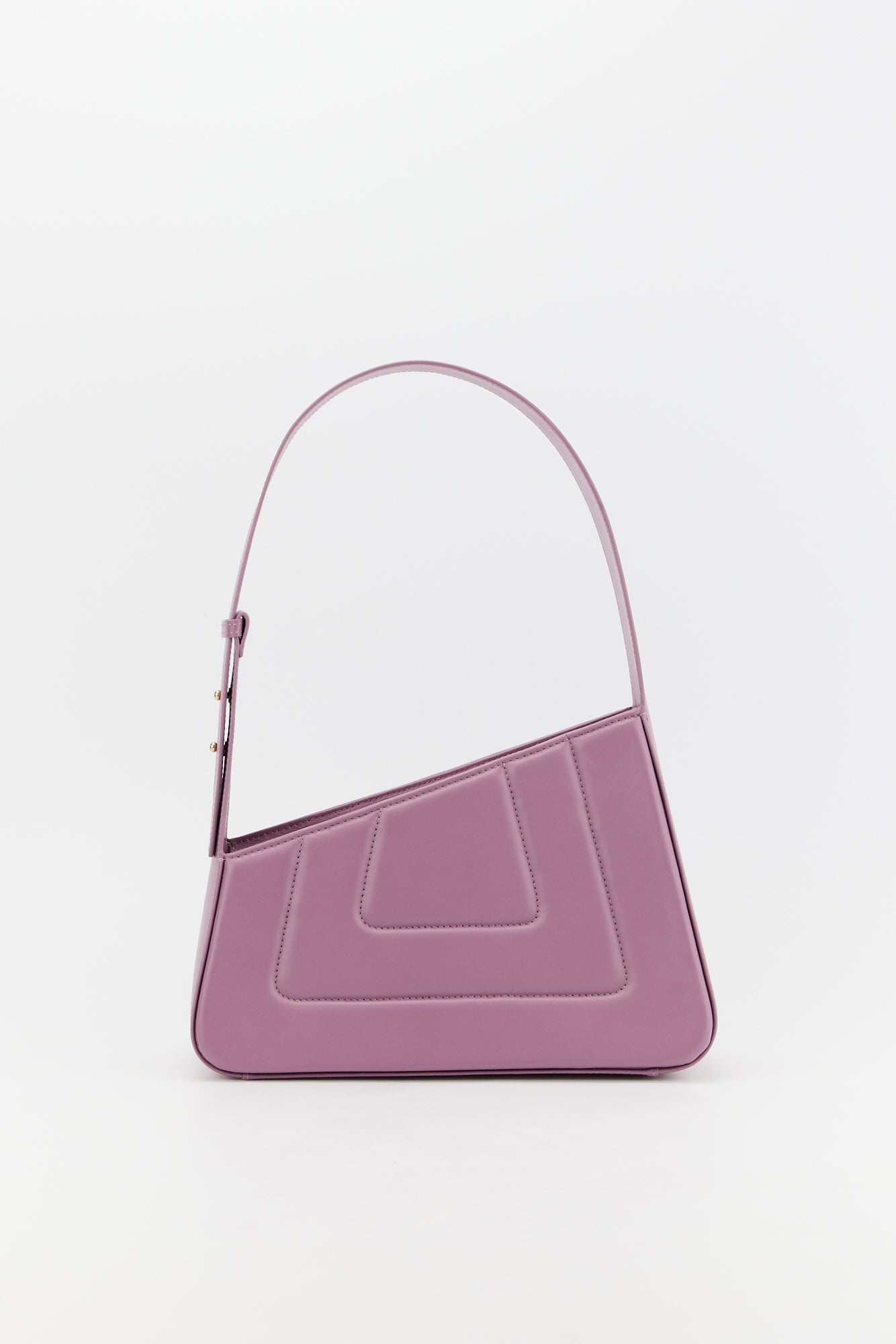 Lilac Asymmetric Leather Quilted Bag