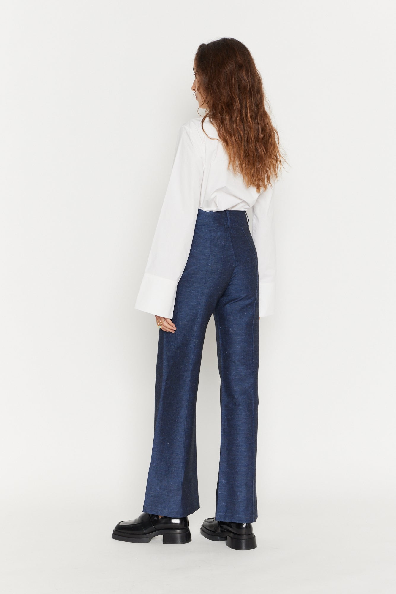 Navy Blue Flared Pants