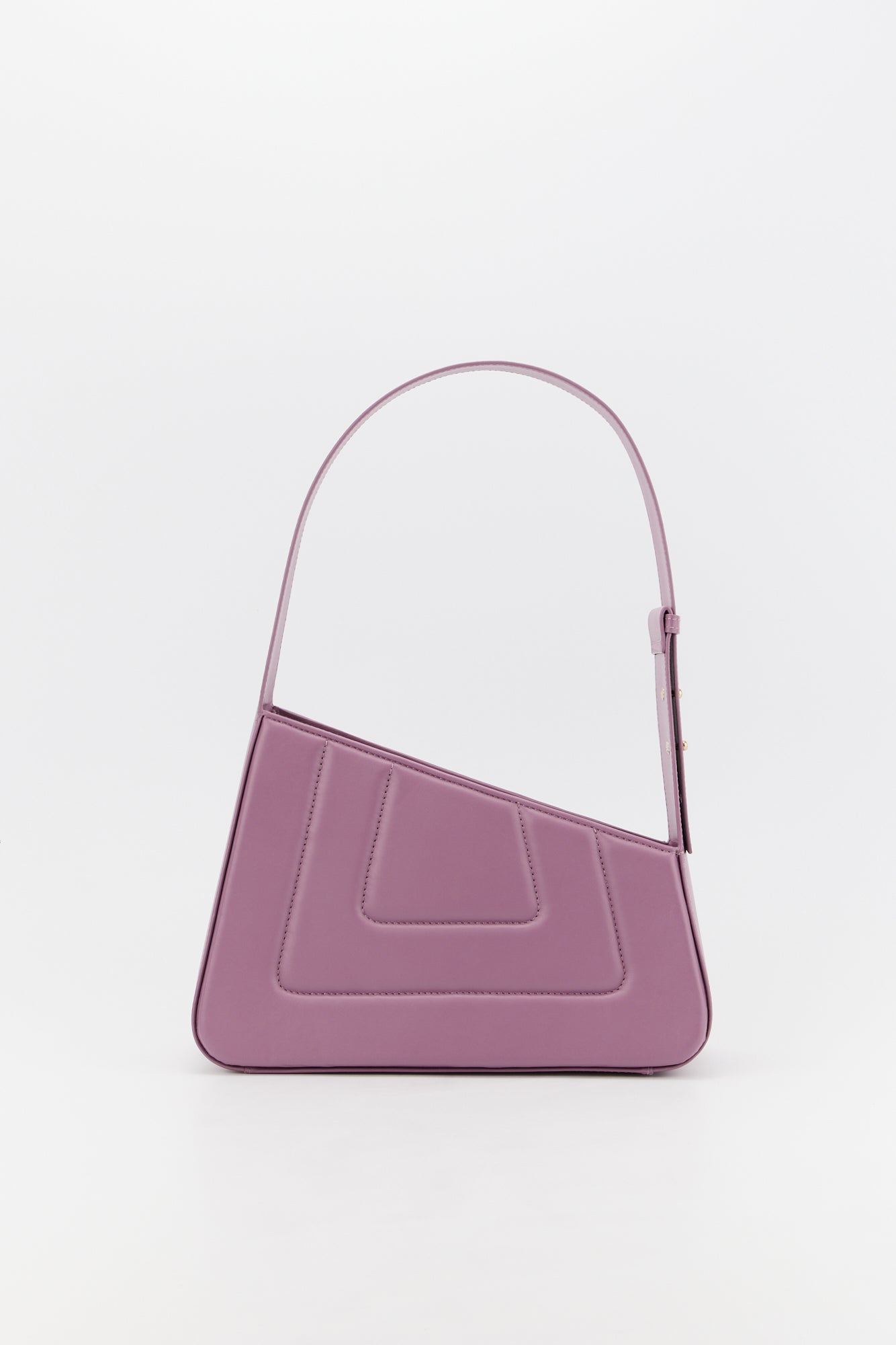 Lilac Asymmetric Leather Quilted Bag