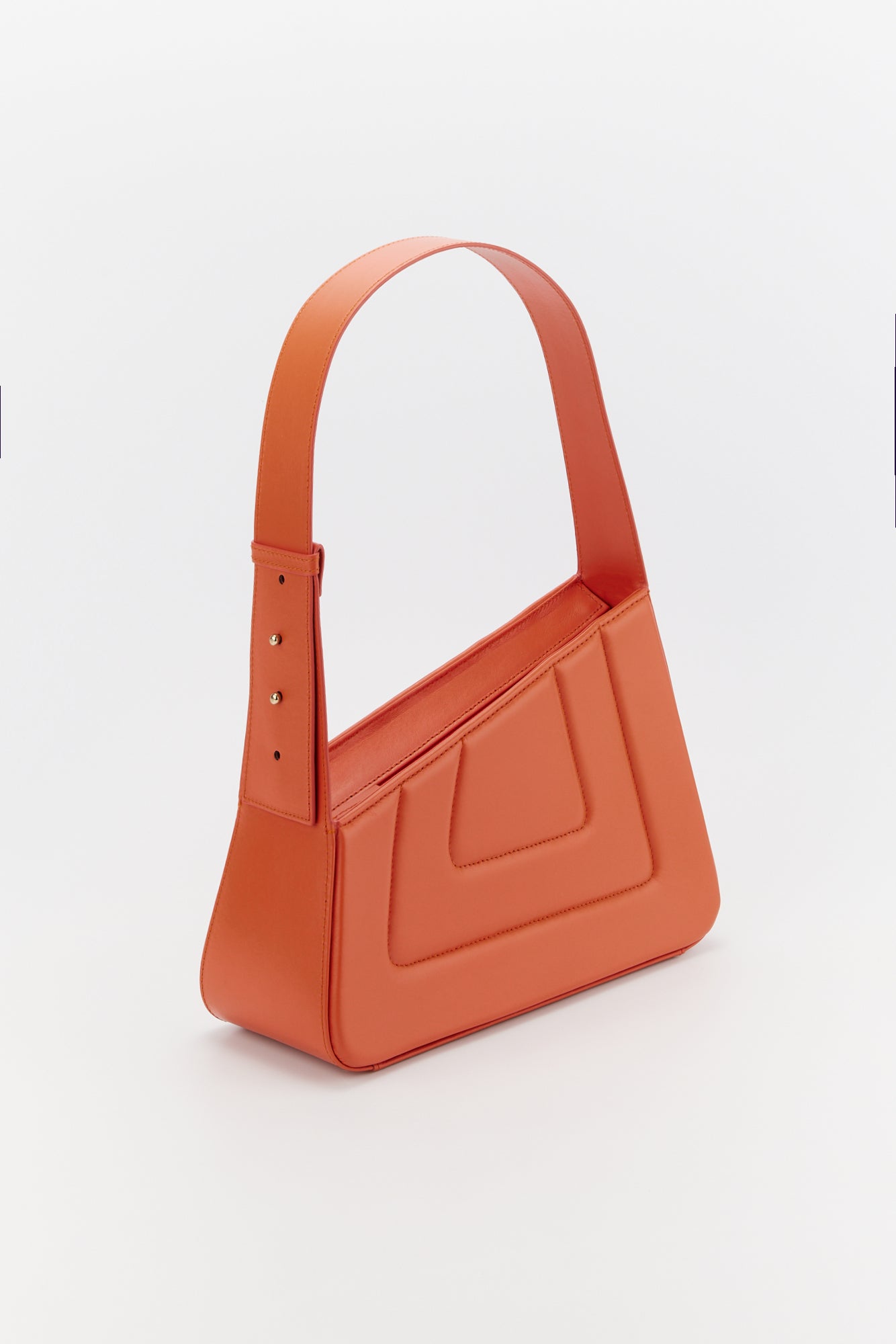 ORANGE Asymmetric Leather Quilted Bag
