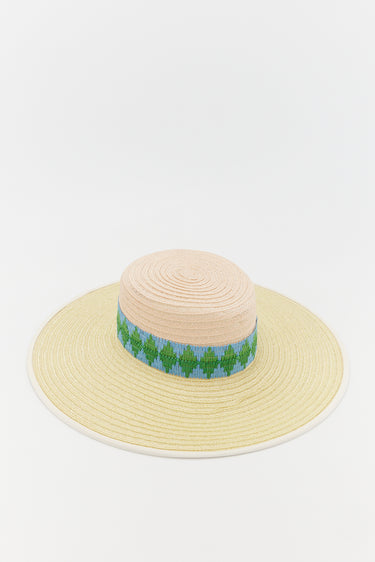 Bicolor straw hat - Naturel & Green