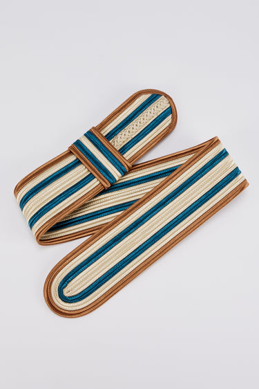 ANSELM TRICOLOR LARGE EGGSHELL BLUE & ORANGE