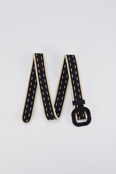 Passementerie belt - Black & Beige