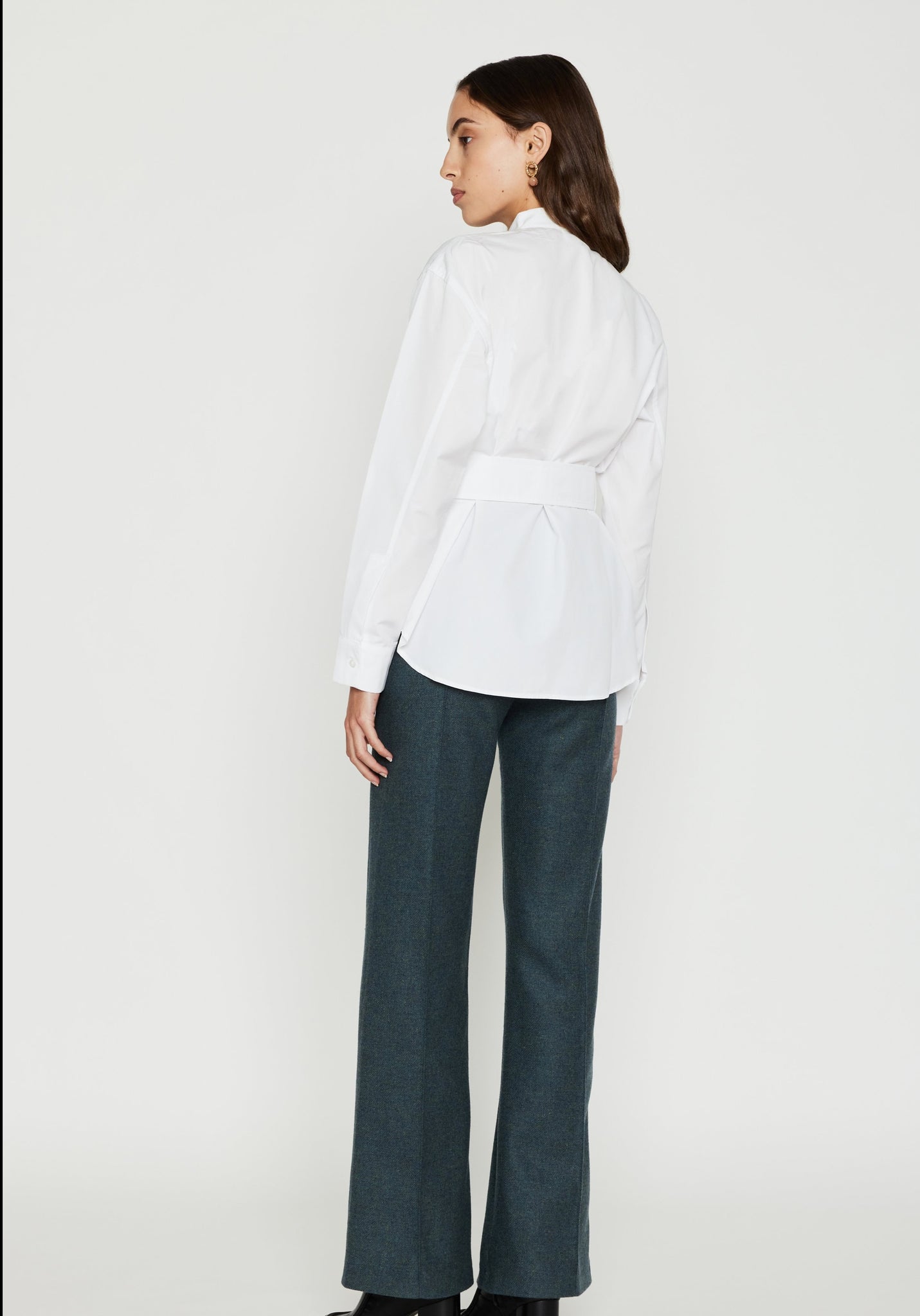 WHITE Shirt with Sleeve & Button detail